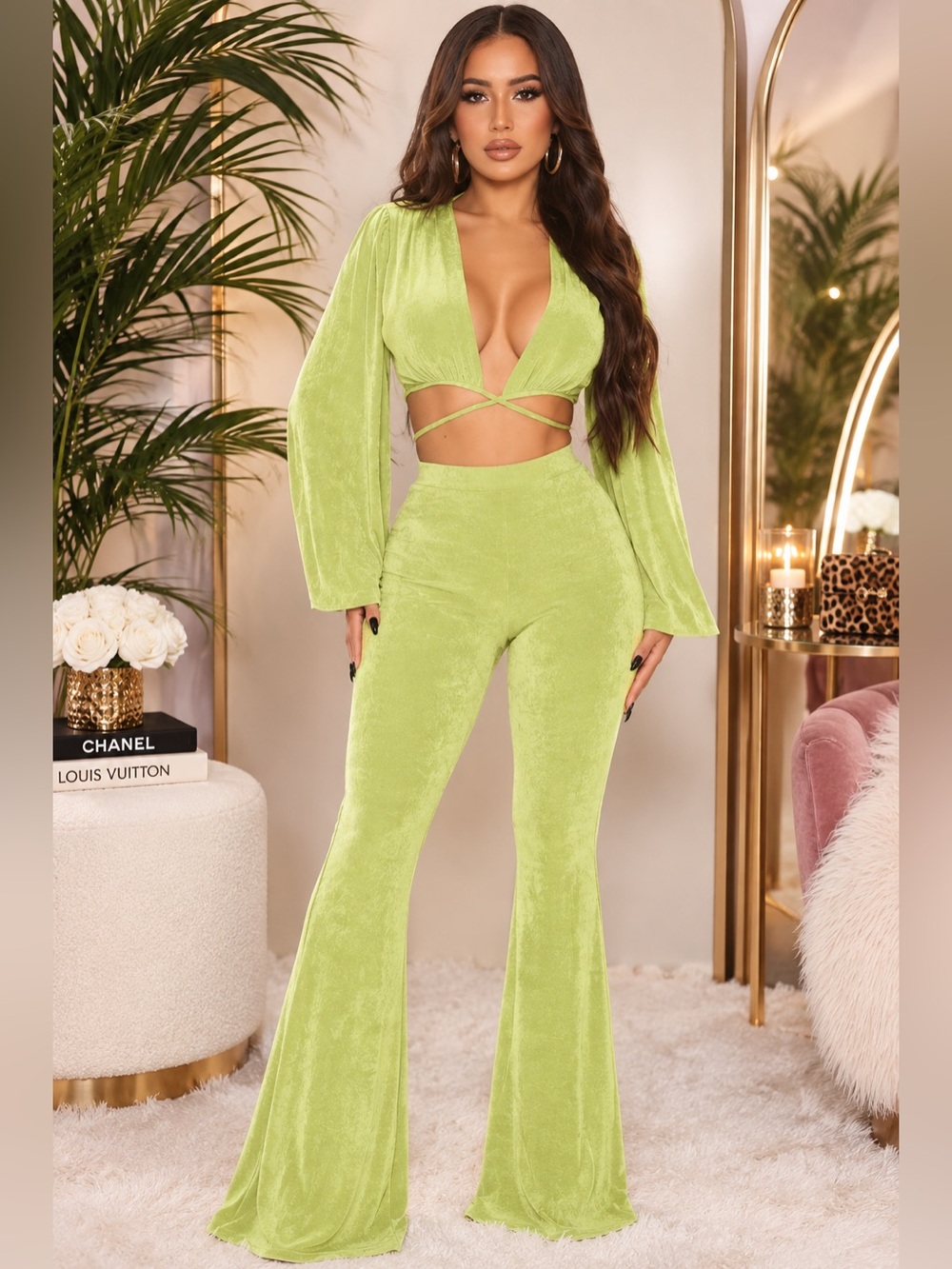 ✨Fashion Nova 2 Piece Pant Set Size Medium ✨